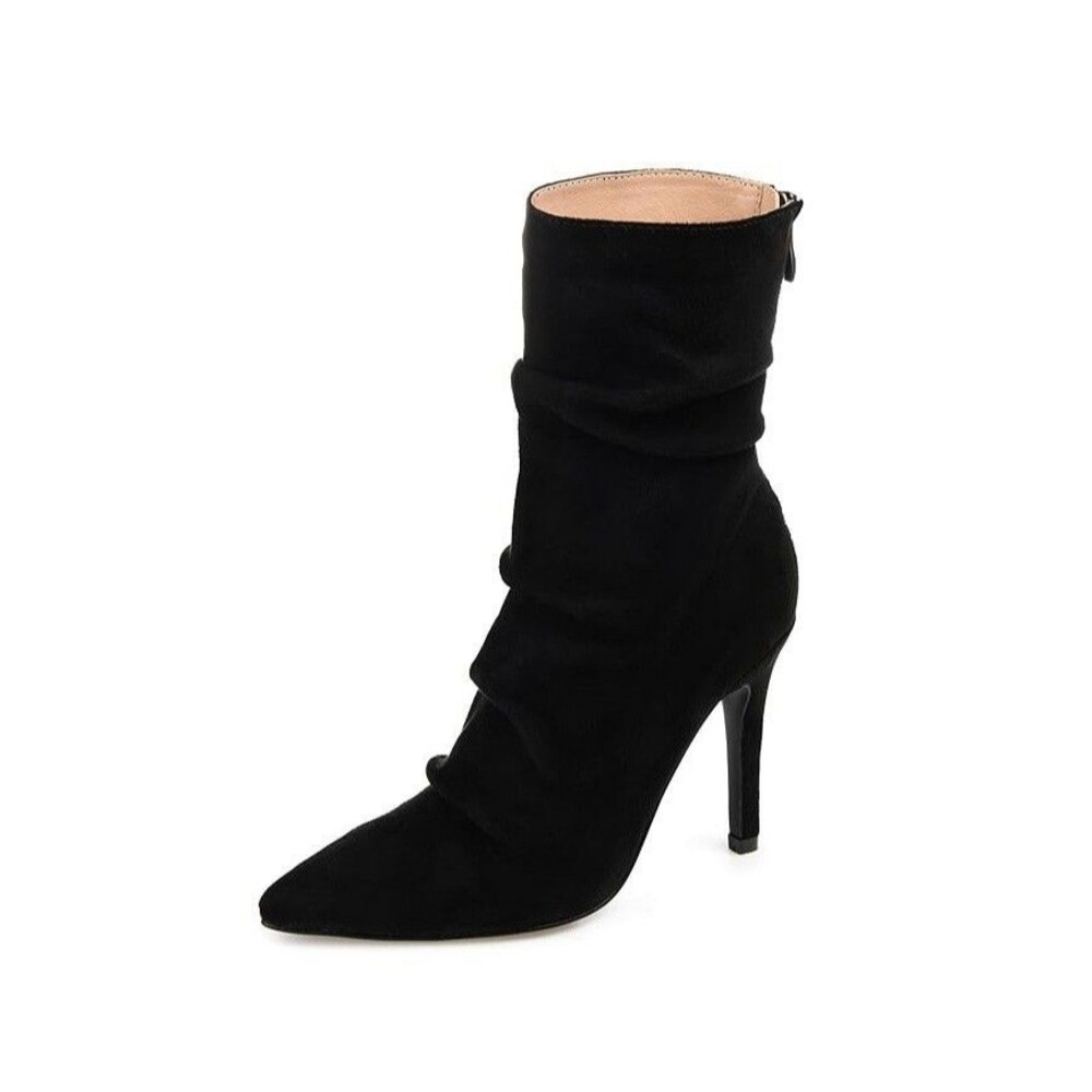 Journee Collection Womens 7 M Black Markie Mid Calf High Heel Boots NIB GA3